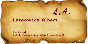 Lazarovics Albert névjegykártya