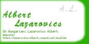 albert lazarovics business card